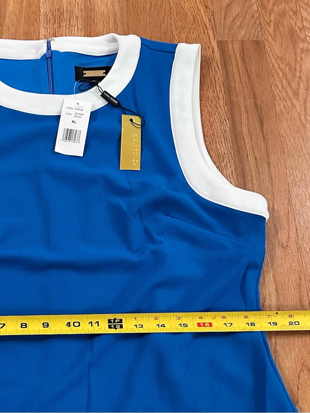 Alexia Admor Royal Blue Sleeveless Shift Dress with White Trim - Picture 13 of 13